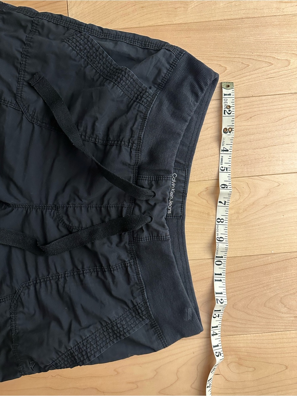 Y2K Vintage Calvin Klein Black Cargo Jogger Capri Pants Gorpcore 100% Cotton - Picture 8 of 10